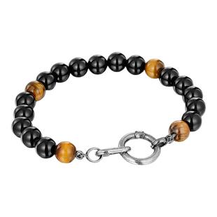 【新品】TOUS/桃丝熊TOUS Hold 男士925银黑玛瑙手链礼物