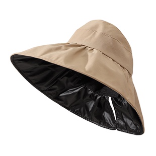 MISSION UV黑胶遮阳帽空顶女户外防紫外线太阳帽贝壳大檐防晒帽子
