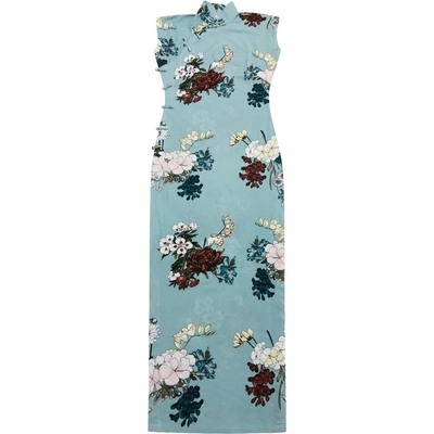 【告别价 7 折】小连袖半开襟长款 复古日常印花棉绸旗袍 软玉