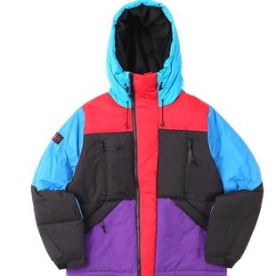 DEVIL NUT潮牌恶魔男士保暖保暖面包羽绒服撞色拼接外套-BH AET