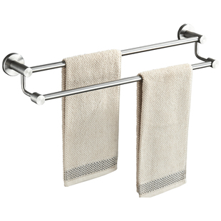 卫生间毛巾杆单杆304不锈钢挂杆浴室置物架长杆毛巾架双杆免打孔