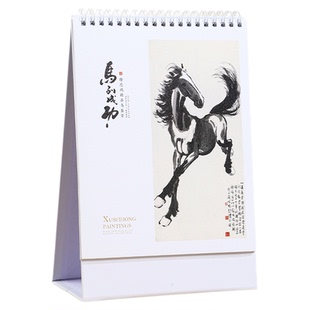 加厚特种纸台历2026年新款日历定制精美国风插画桌面摆件定做logo
