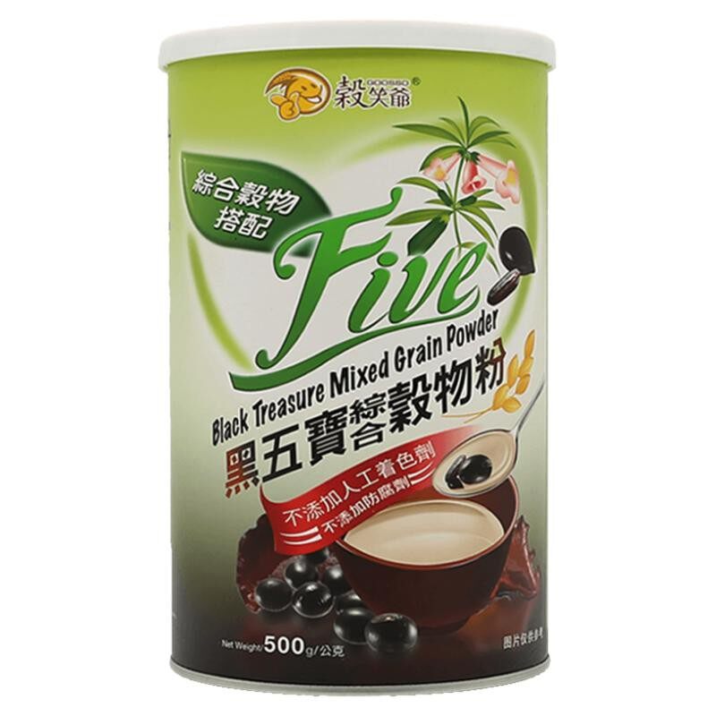 台湾五黑营养早餐谷笑爷黑五宝黑米黑芝麻糊即食冲泡五谷杂粮代餐