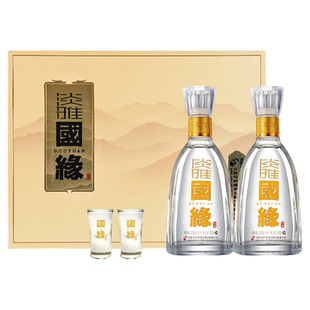 今世缘 国缘 淡雅礼盒装浓香型纯粮食白酒500ml*2瓶 商务节日送礼