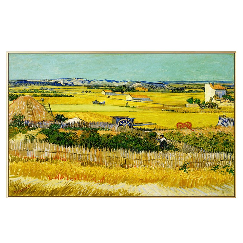5d欧式客厅钻石画梵高丰收麦田名画手工粘贴满钻石十字绣风景乡村