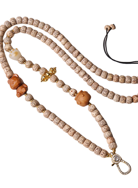 星月菩提檀木可爱风佛牌唐卡挂链