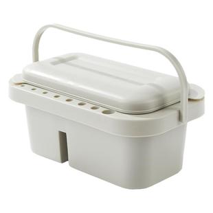 六品堂洗笔桶三合一带调色盘便携手提涮笔筒多功能画具美术生专用国画颜料水彩水粉洗画笔可折叠小水桶洗笔筒