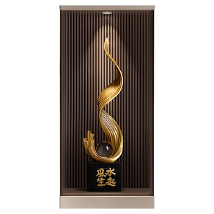 贝汉美风生水起落地摆件轻奢高档大型客厅玄关入户门高级感装饰品