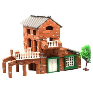 小小泥瓦匠儿童手工diy水泥盖房子仿真沙盘建筑模型砖块积木玩具