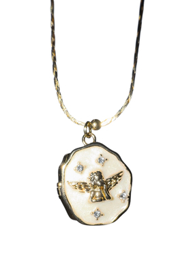 滴胶白锆石法式少女感相册项链