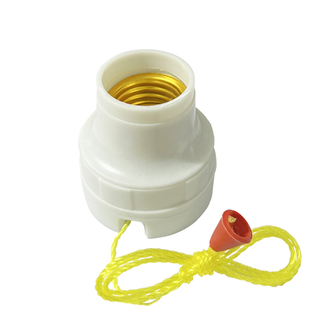 E27老式拉线开关罗口灯座带胶木式阻燃电玉粉拉绳螺口开关灯口座