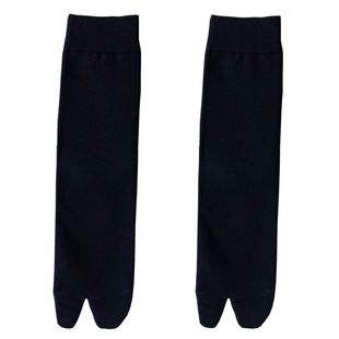 分趾袜子男春秋冬中筒棉袜木屐人字配拖鞋黑白色羊蹄木屐袜二趾袜