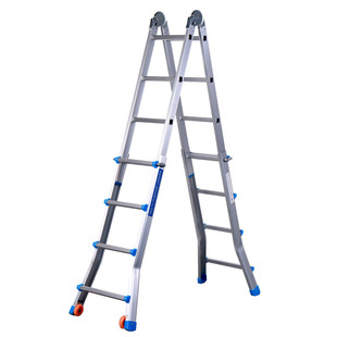 禄泰小巨人多功能人字工程梯加厚铝合金升降直梯伸缩折叠家用梯子