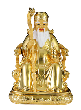 纯铜土地公土地婆神像