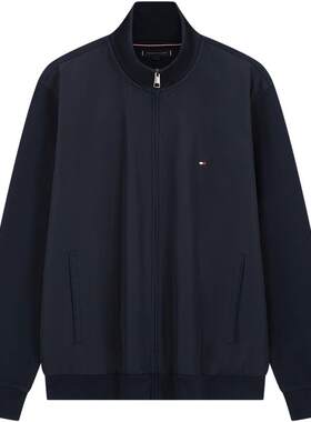 Tommy男装双面布拼接开衫卫衣