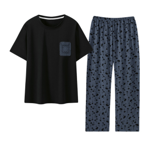 肥熊家胖mm睡衣女夏季纯棉短袖长裤加肥加大码 200斤家居服夏天款