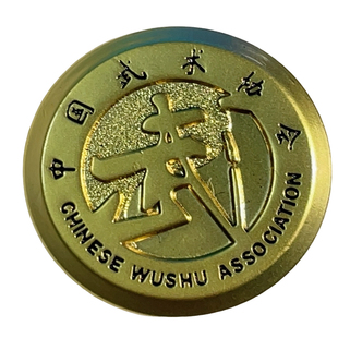 武术裁判服配件扣武协徽章中国武术协会扣子金色武术扣魔术贴胸标