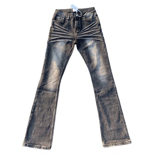 纪璇最强黑牛立体猫须cleanfit水洗修身微喇vibe弹力517牛仔裤ykk