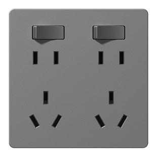 86型10孔插座带开关独立控制二开十孔面板多孔6六孔厨房专用插座