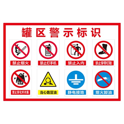 加油站安全警示牌加油站标识牌全套进站须知油罐区警示卸油作业指南易燃易爆柴油加油站安全操作规程警示牌