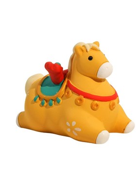 生肖唐风小马电车中控电脑公仔摆件桌面木鱼摆饰家具装饰马年礼物