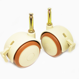 优质婴儿床直插式脚轮 静音童床万向脚轮 婴儿床配件轮子轱辘包邮