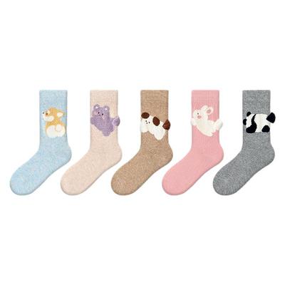 女童袜子秋冬新疆棉袜儿童高筒袜