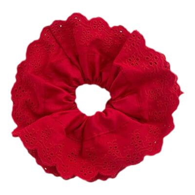 杨超越同款红色蕾丝大肠发圈