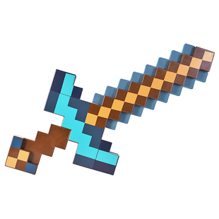 我的世界周边玩具武器钻石剑变形二合一附魔剑镐男孩头套模型礼物