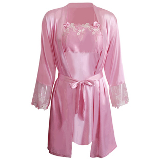 春秋睡衣女士夏季薄款冰丝绸性感情趣吊带睡裙女夏天两件套装睡袍