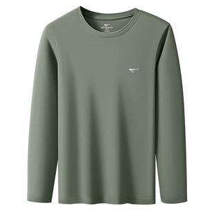 七匹狼保暖内衣男士秋衣纯棉长袖单件上衣冬季新款内搭打底棉毛衫