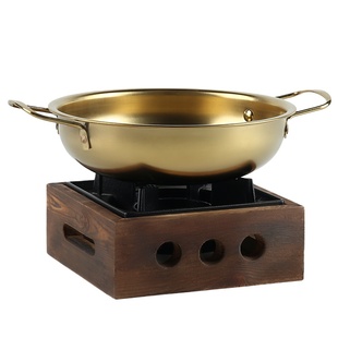 不锈钢锅仔干锅锅具多功能酒精炉小火锅海鲜锅迷你平底小锅泡面锅