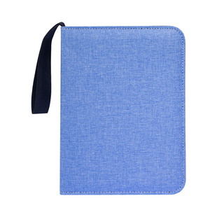 拉丝布料浅色卡册透明大容量九宫格3寸活页拉链插入式卡牌收纳册