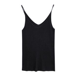 冰丝V领针织小吊带小背心女春夏季外穿内搭大码胖mm打底抹胸上衣