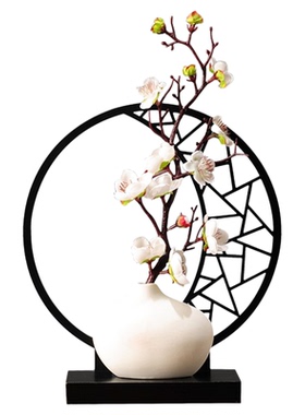 轻奢高档新中式古风酒柜中国风摆件隔断柜玄关家居客厅创意装饰品