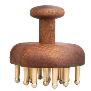 实心黄铜经络刷头部按摩器防脱发经络梳头疗梳子便携刮痧揉腹刷