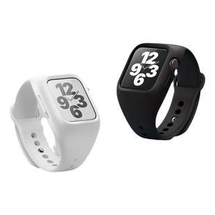 适用apple watch9表带S8/7苹果手表防摔运动6/5/4代潮SE2个性iwatch一体式表带硅胶男女保护壳40/41/44/45mm