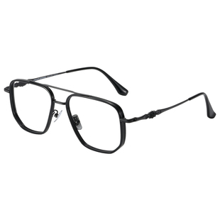 大脸男士超轻纯钛双梁大码160mm眼镜框胖子显瘦可配度数近视镜架