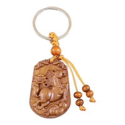 桃木方牌十二生肖钥匙扣本命年