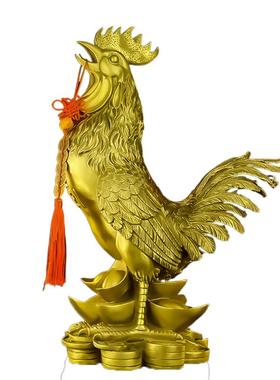 纯铜公鸡客厅办公室装饰品摆件