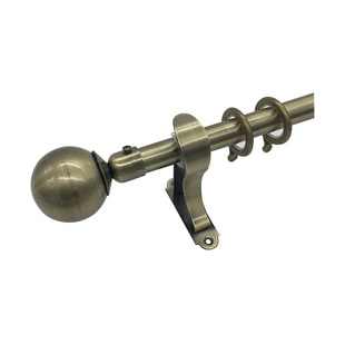 窗帘杆罗马杆欧式美式复古青古铜窗帘明轨道客厅卧室打孔单杆双杆