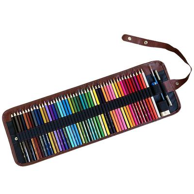 水溶性彩色铅笔48色油性彩铅笔专业手绘学生美术画画绘画笔帘套装