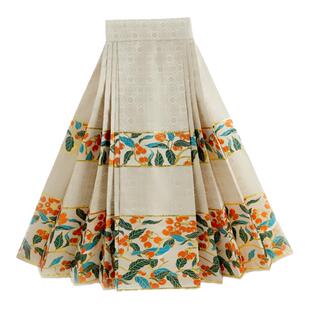 衡庐山鸟枇杷明制汉服女现货马面裙秋冬日常仿妆花织金缎定制面料