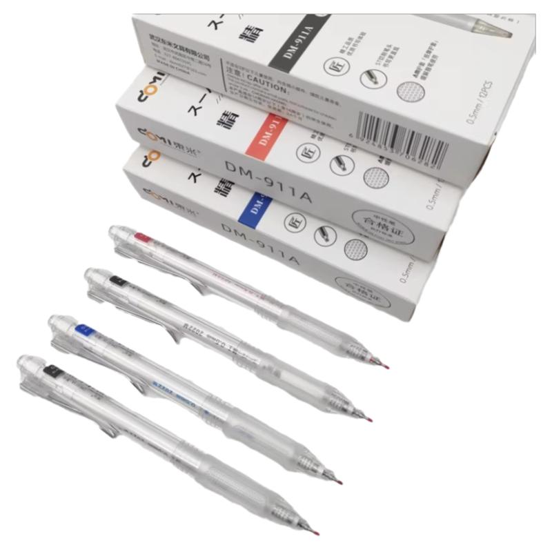 东米超级精工按动中性笔DM911A时尚简约ST笔头学生签字笔0.5黑笔