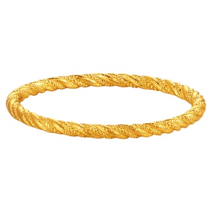 中鑫珠宝小麻花戒指足金999古法黄金麻花藤指环简约轻奢首饰女士