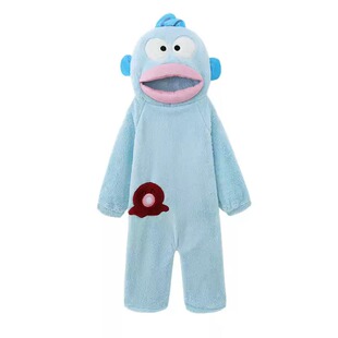 大头丑鱼汉顿情侣连体睡衣可爱保暖秋冬卡通搞怪珊瑚绒睡袍家居服