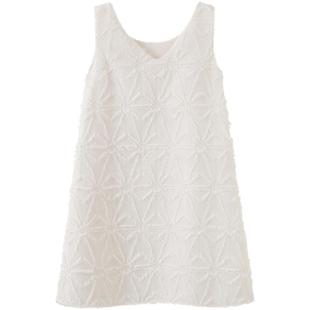 RUISHI芮时 重工剪花工艺前后两穿宽松无袖背心裙A字连衣裙女夏