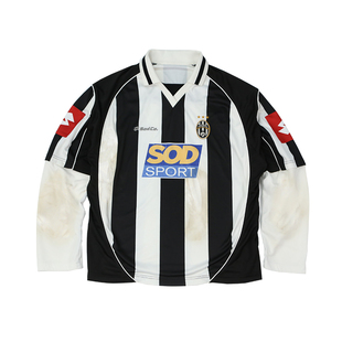 SOD Co. 长袖球衣 “萨德文图斯”假两件黑白拼接做旧长袖T恤卫衣