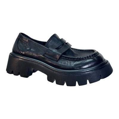 意大利工艺复古女鞋厚底乐福鞋