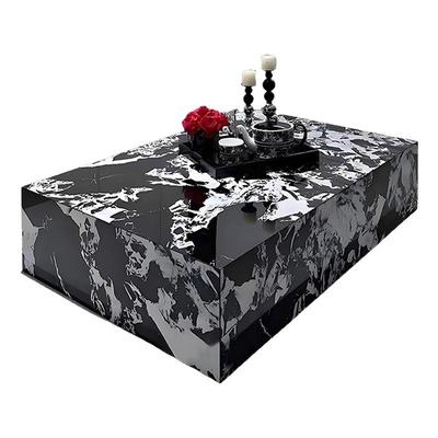 意式极简设计师岩板茶几别墅方形